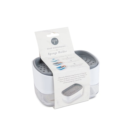 Core Kitchen Soap Dispensing Sponge Saver - Circles - WHT/PW 41246